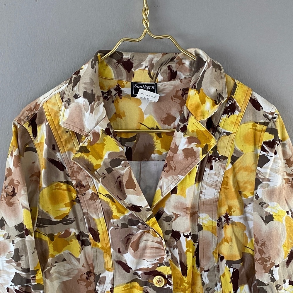 Southern Lady Yellow and Brown Floral Blazer - Picture 5 of 12